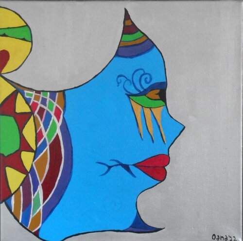 Butterfly Mask - Blue by Alexandra Albertsen, Painting for Sale on Select