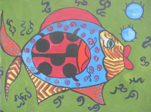 The Ladybug-fish by Alexandra Albertsen, Painting for Sale on Select