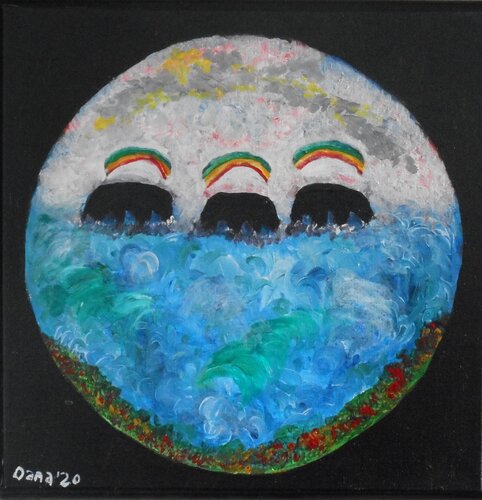 The land of the three rainbows by Alexandra Albertsen, Painting for Sale on Select