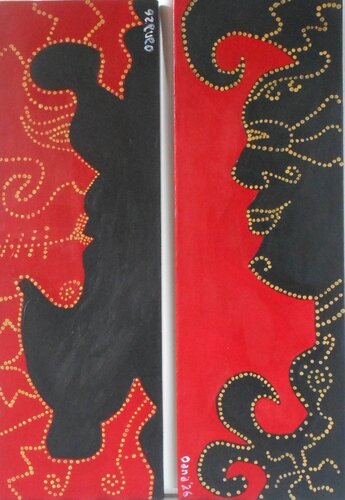 The talking shadows - Collection of 2 artworks by Alexandra Albertsen, Painting for Sale on Select