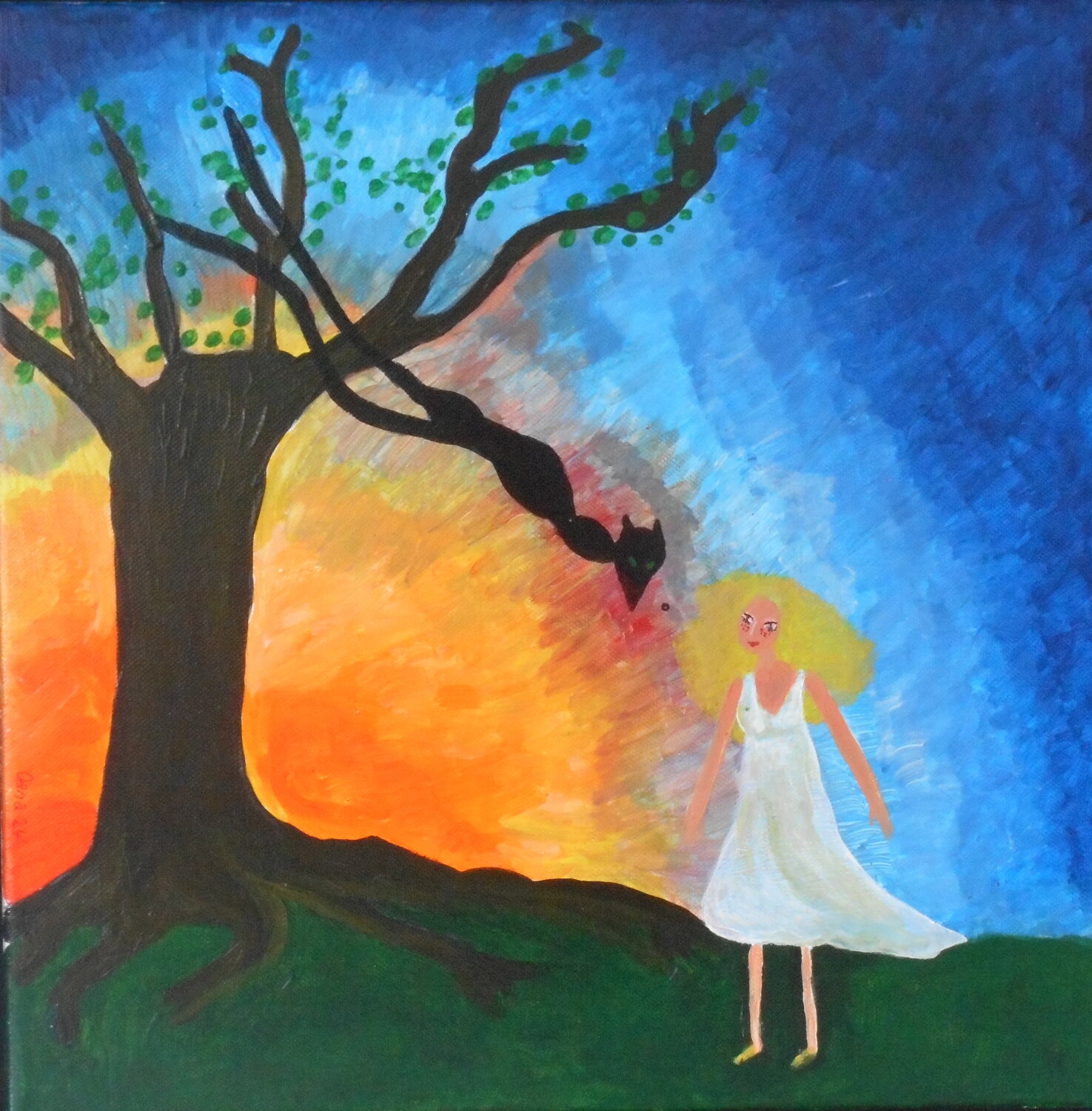 Never pray to Gods at sundown Alexandra Albertsen Original painting for sale