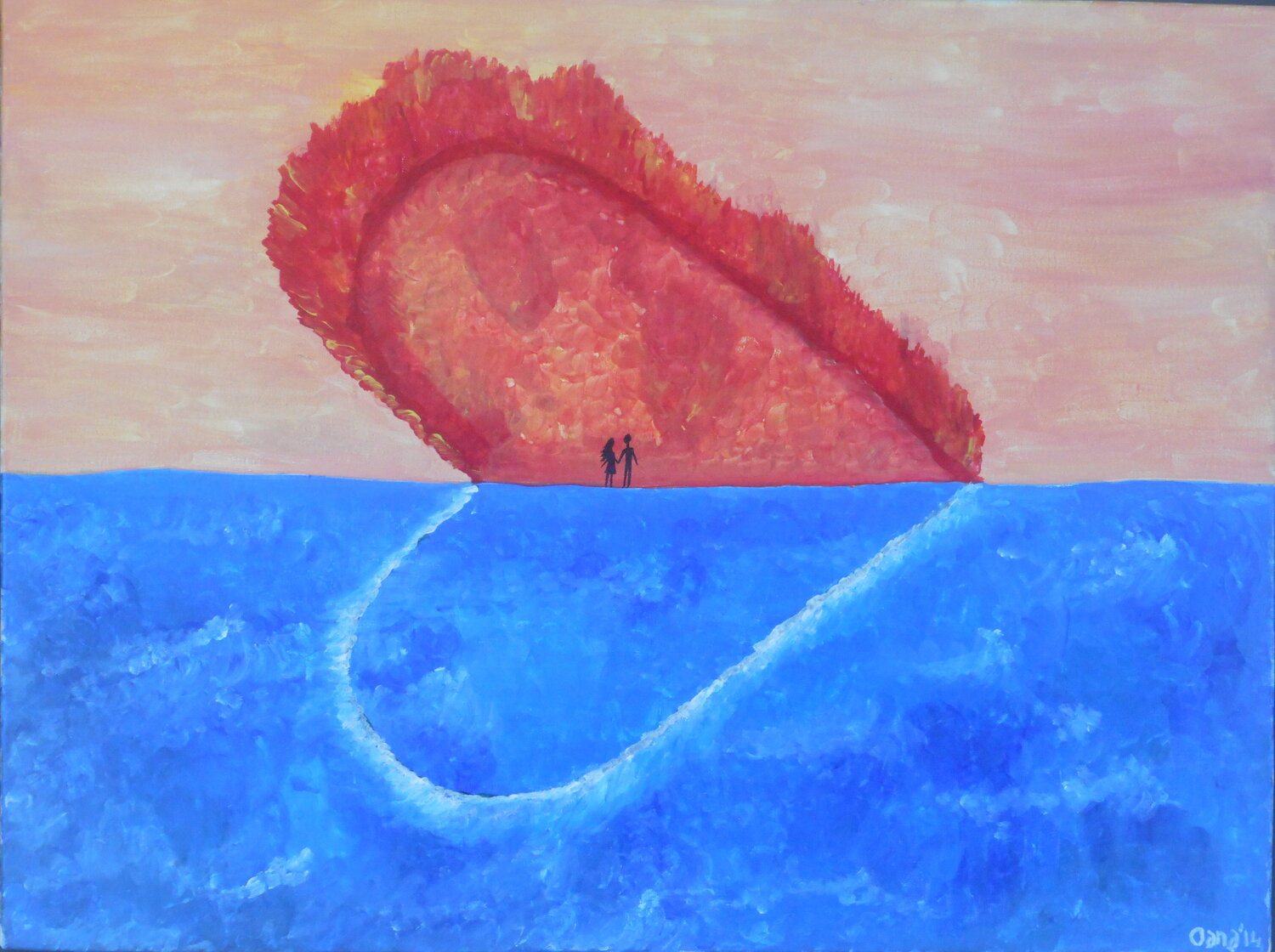Burning Heart Alexandra Albertsen Original painting for sale
