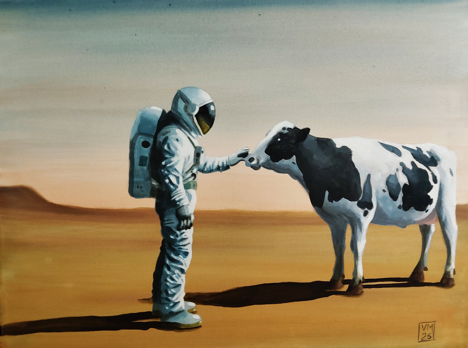 First Contact 𝗩𝗶𝗻𝗰𝗲𝗻𝘇𝗼 𝗠𝗮𝗿𝗶𝗻𝗼 Original painting for sale