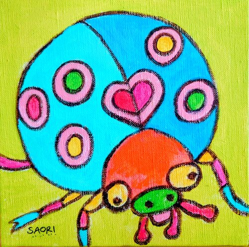 The Lucky Ladybug: A Heart of Joy by SAORI TRIBE, Painting for Sale on Select