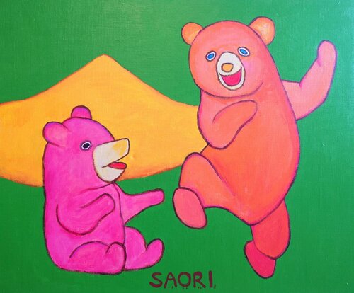 Bears and Mountain by SAORI TRIBE, Painting for Sale on Select
