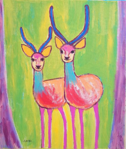 Deer A by SAORI TRIBE, Painting for Sale on Select