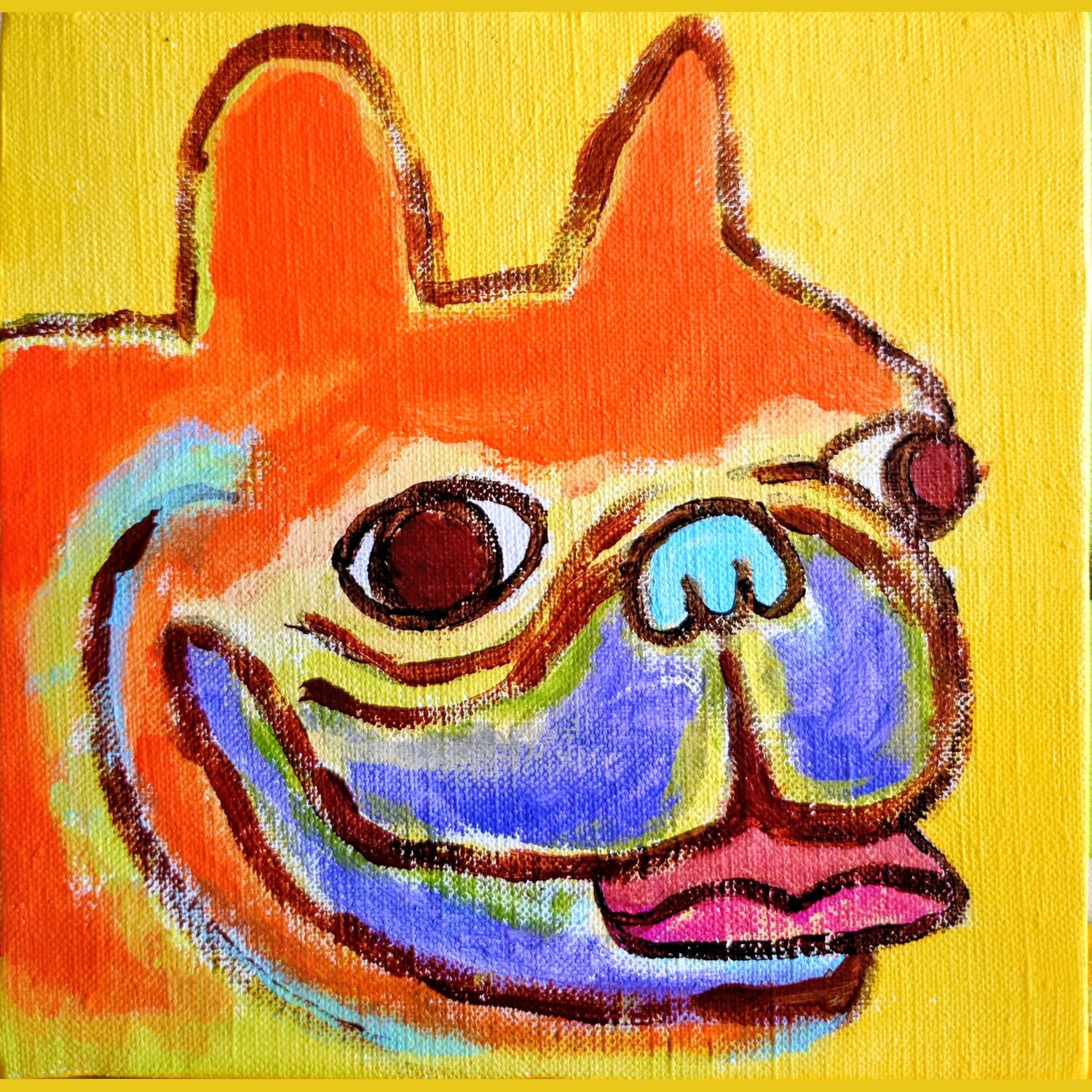 Bob, the French Bulldog SAORI TRIBE Original painting for sale