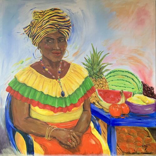 Die Obstverkäuferin by Marij Vervaart, Painting for Sale on Select