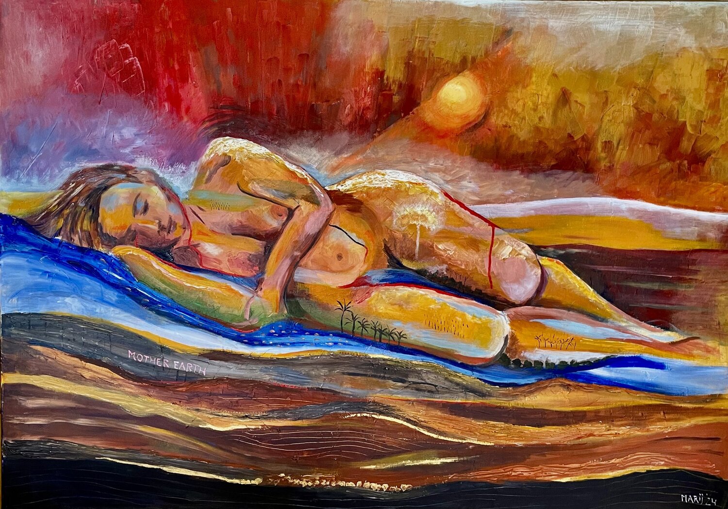 Mother earth Marij Vervaart Original painting for sale