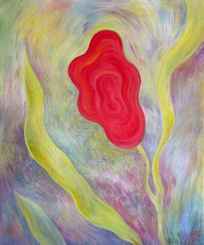 Scarlet Bloom by Alexandra Ivanova, Painting for Sale on Select