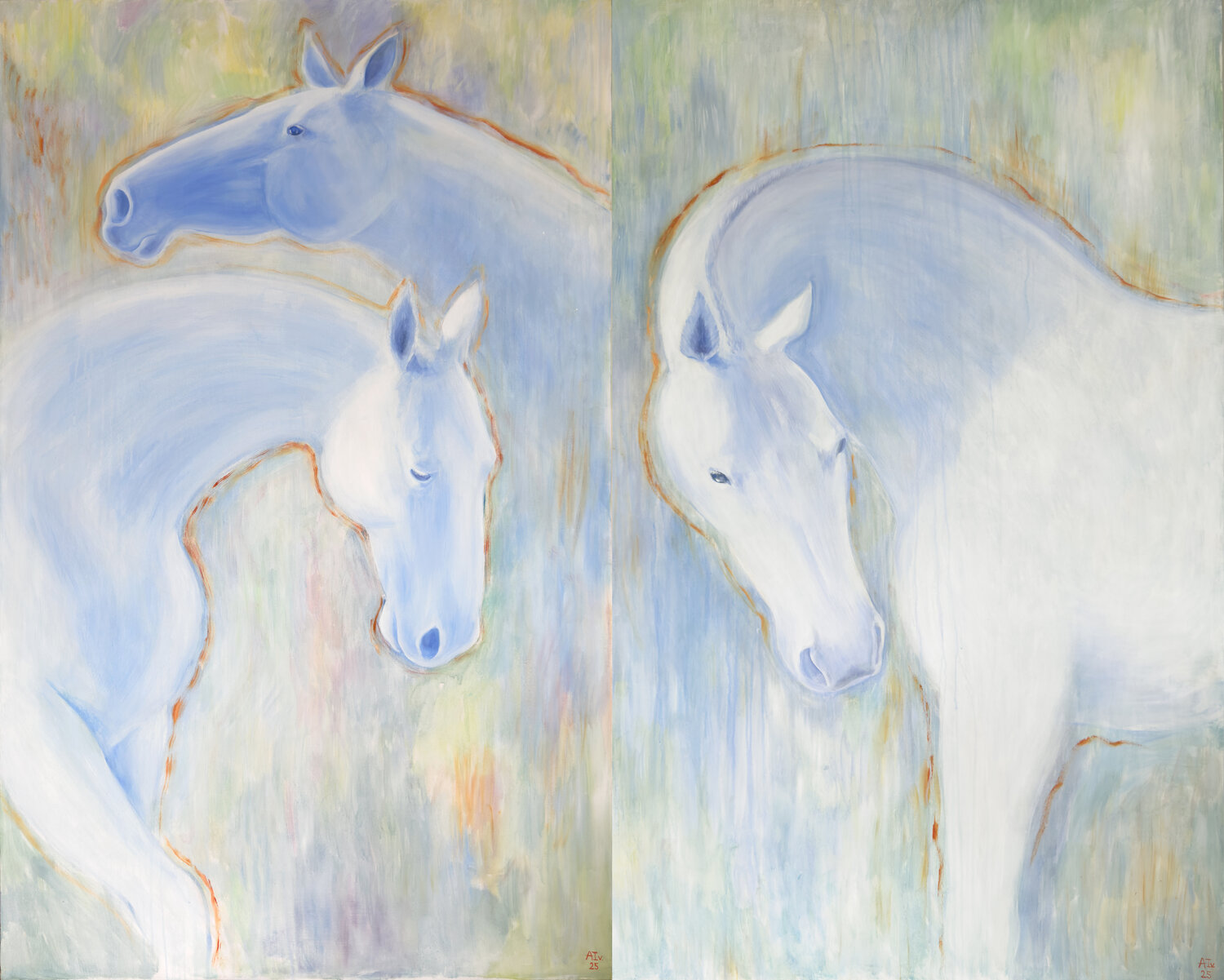 Morning Mirage. Diptych Alexandra Ivanova Original painting for sale