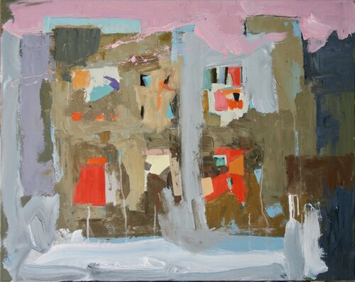 Marrakech. Composition with pink sky by Agustí Viladesau, Painting for Sale on Select