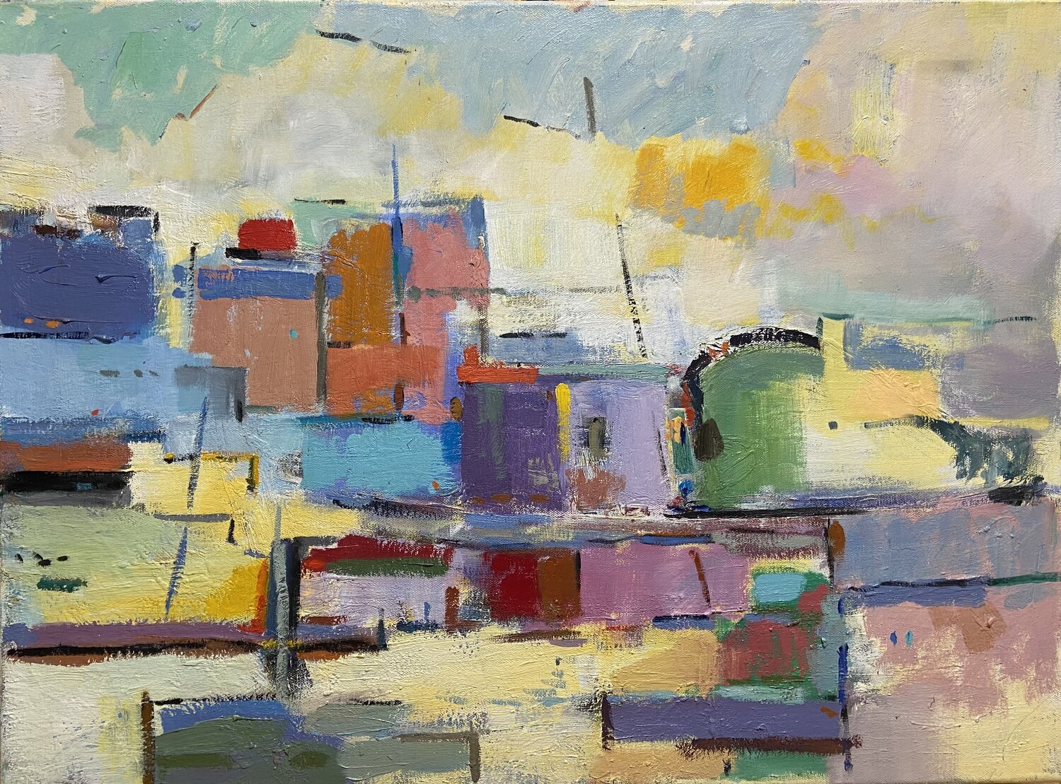 Puerto mediterráneo Nº 3 Agustí Viladesau Original painting for sale