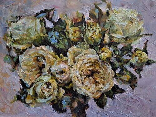 Impression of an armful of roses by Oksana Vorontsova-Smolova, Painting for Sale on Select