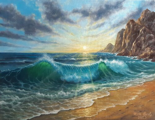In the Rays of the Sunrise by Oleh Dobroskokov, Painting for Sale on Select