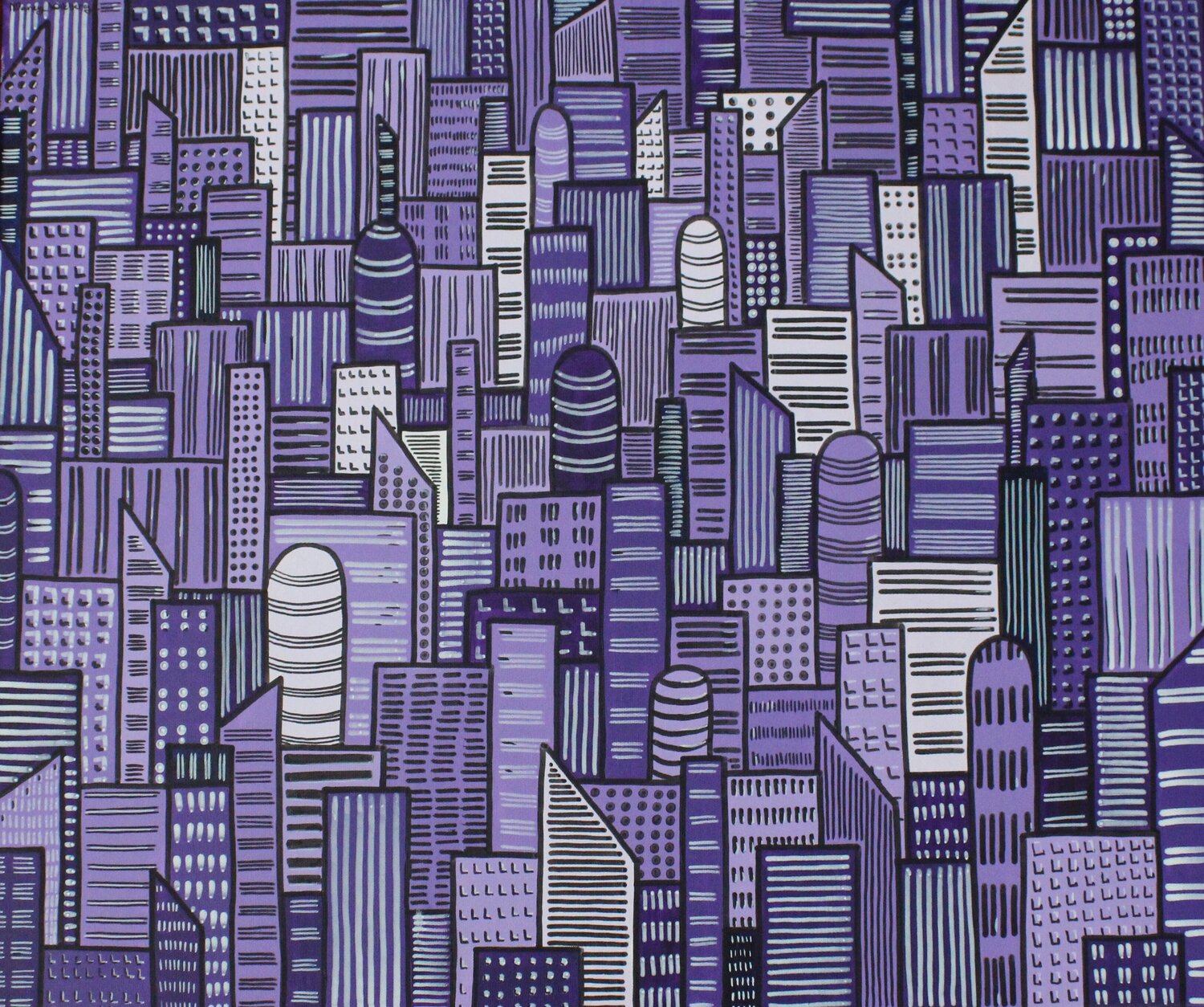 Lila City Nancy Nikberg Original painting for sale