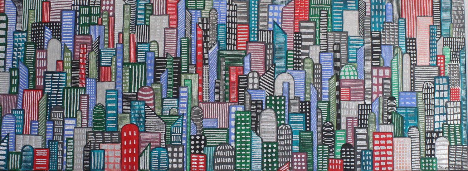 Strössel City Nancy Nikberg Original painting for sale