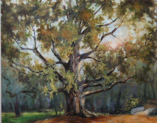 Träskändan vanha tammi by Sirkka Lamberg, Painting for Sale on Select