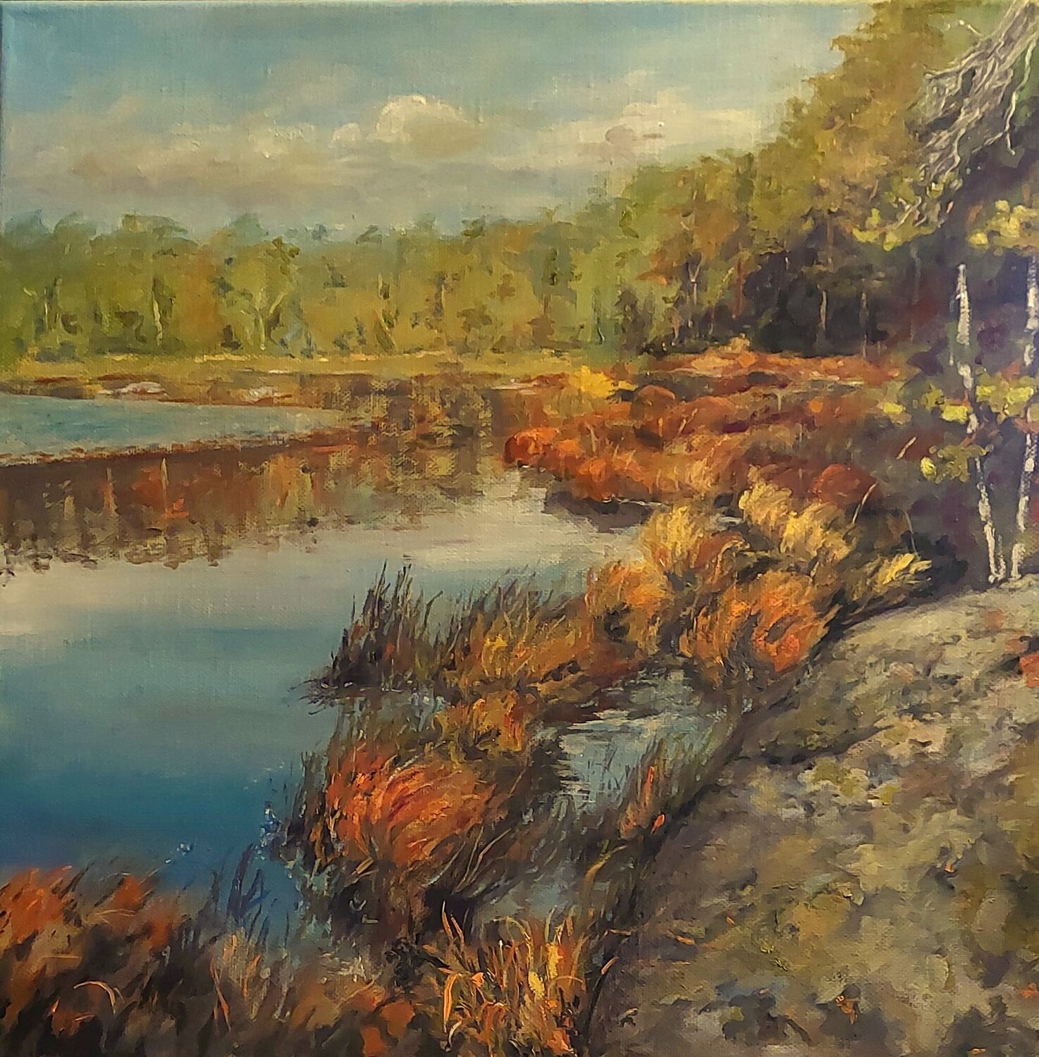 Syksyn tuntua Sirkka Lamberg Original painting for sale