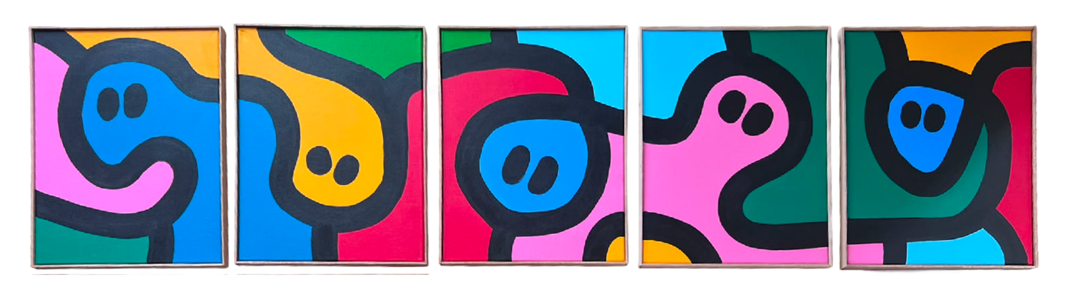 Five friends Mies Haak Original painting for sale