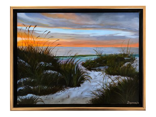 Dunes at Zoutelande – Sunset in Stillness by Mark Dingemanse, Painting for Sale on Select
