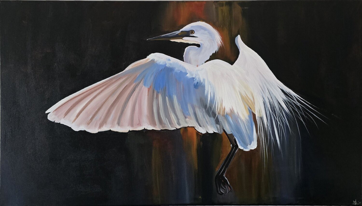 Heron Mark Dingemanse Original painting for sale