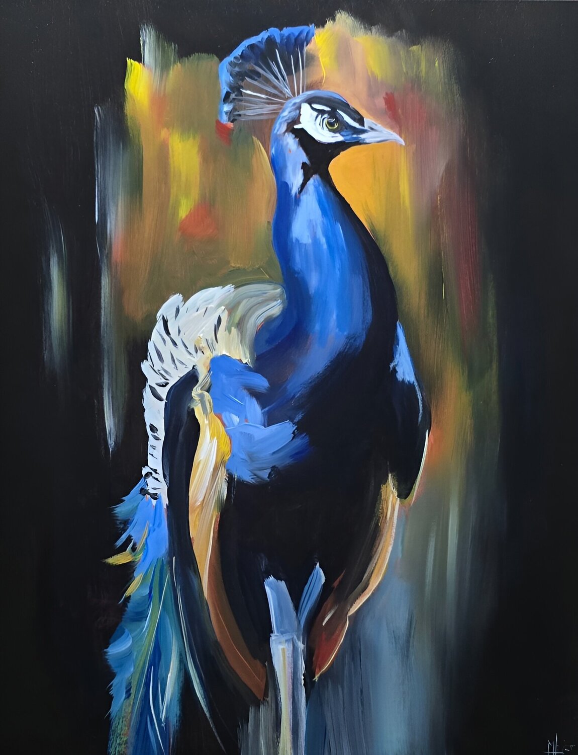 Peacock Mark Dingemanse Original painting for sale
