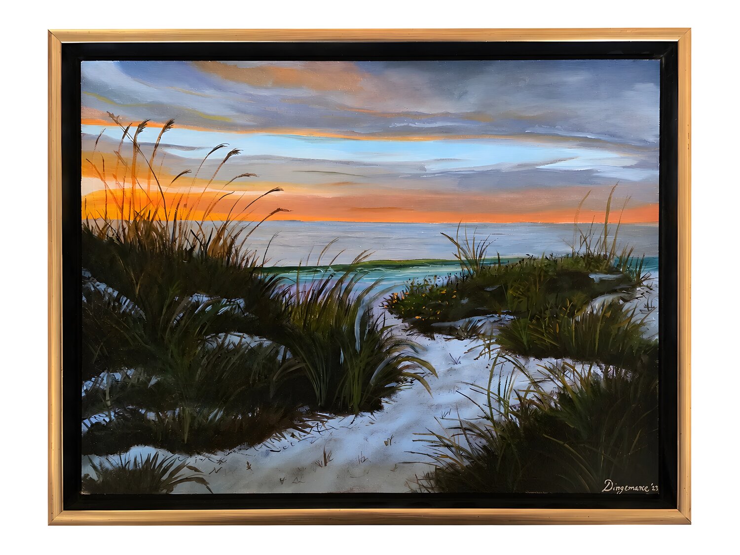 Dunes at Zoutelande – Sunset in Stillness Mark Dingemanse Original painting for sale