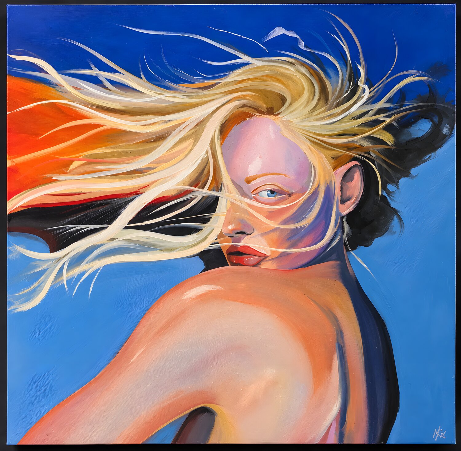Caught in the wind Mark Dingemanse Original painting for sale