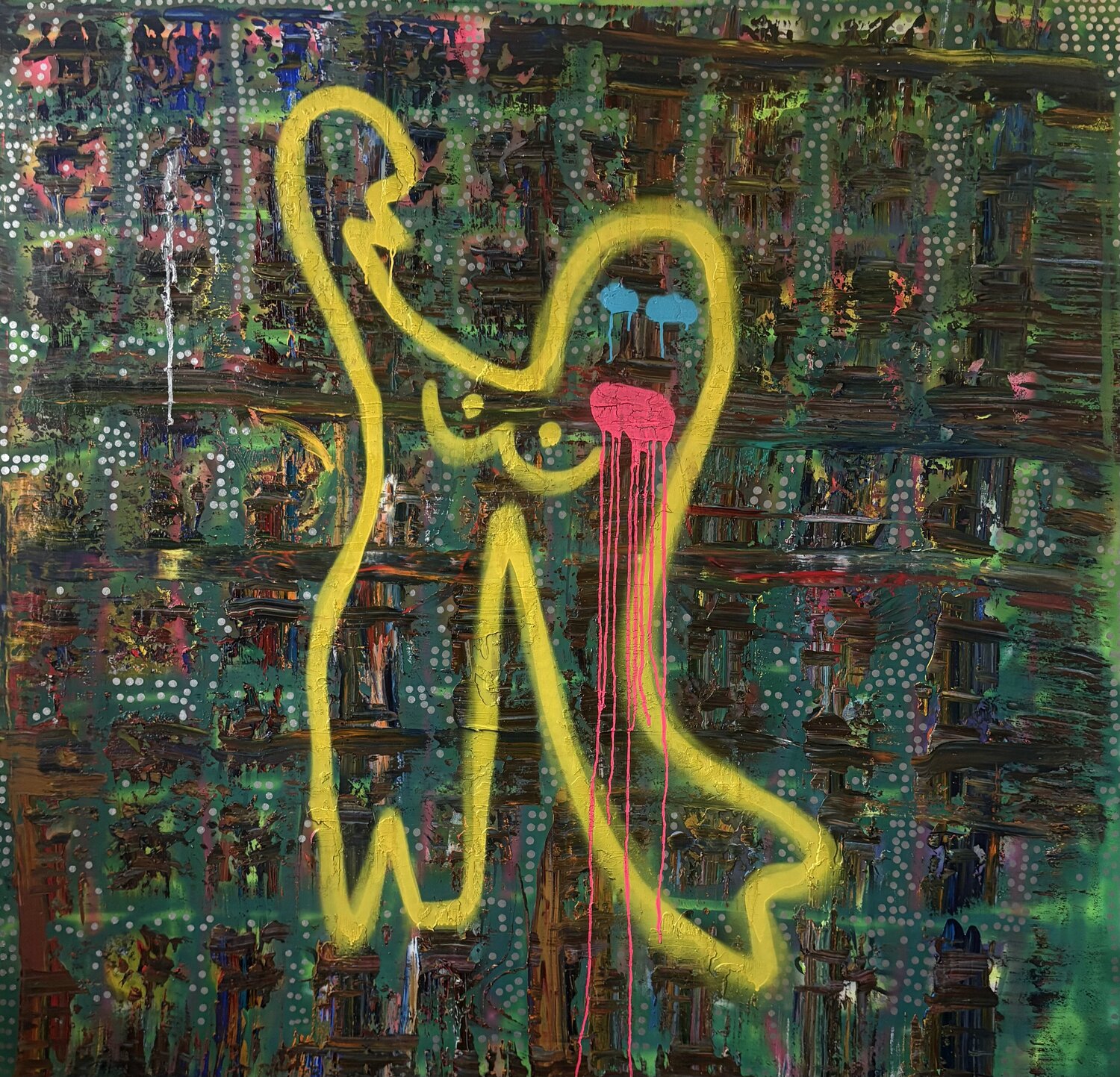 Self-destruction Michal Ozana Original painting for sale