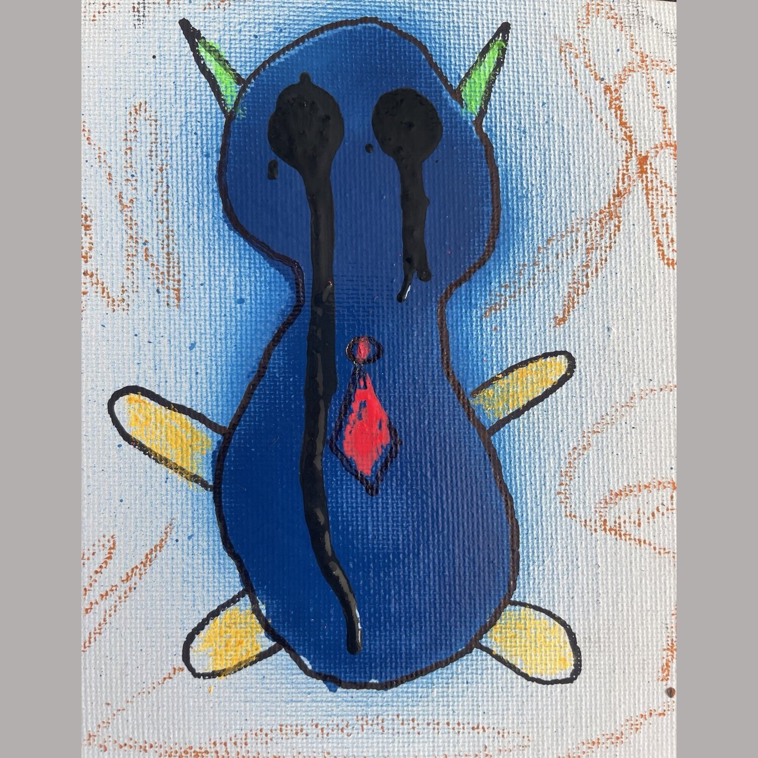 The Lone mini Businessman Michal Ozana Original painting for sale