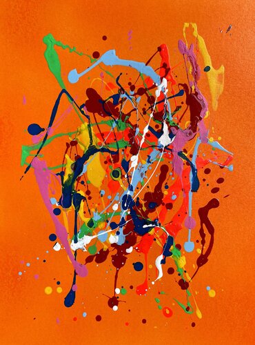 Anatomy of the Orange Gesture A4 003 by Garay Studio, Painting for Sale on Select