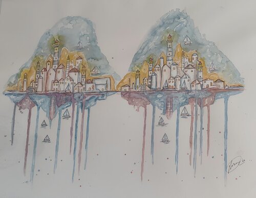 Islas de vigilia by Rosa Sebastia, Painting for Sale on Select