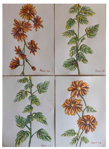 Herbarium - Summer Light, Quartet by Rosa Sebastia, Painting for Sale on Select