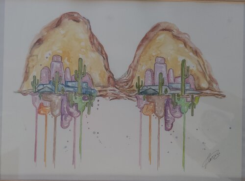 Islas Flotantes - Desierto Gemelo by Rosa Sebastia, Painting for Sale on Select