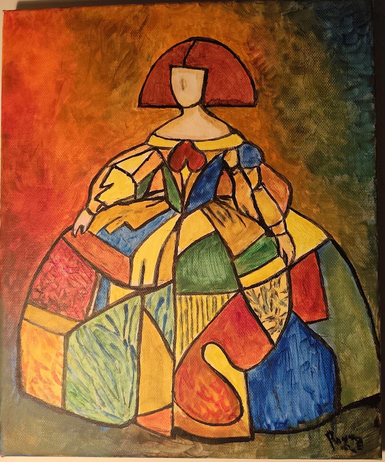 Menina Prismática Rosa Sebastia Original painting for sale
