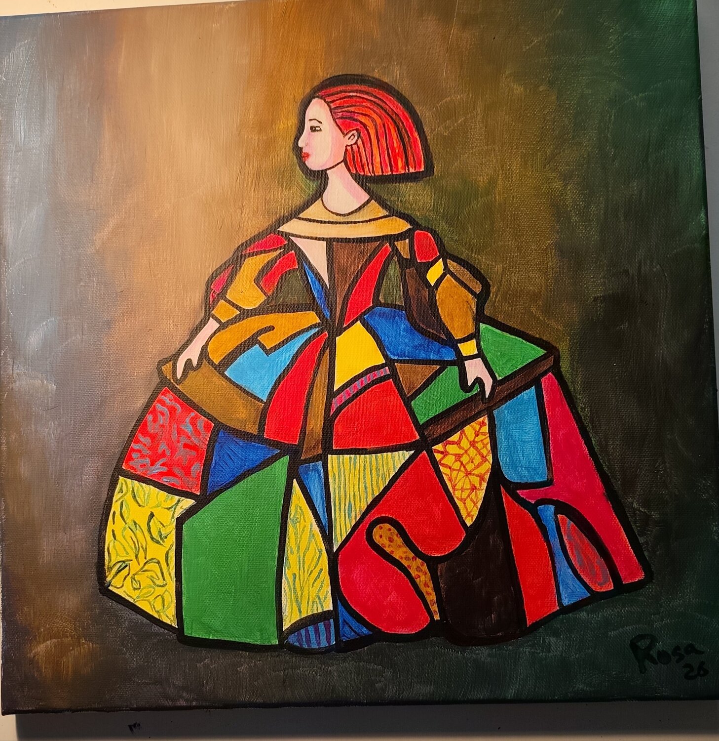 Geometría de una Infanta Rosa Sebastia Original painting for sale
