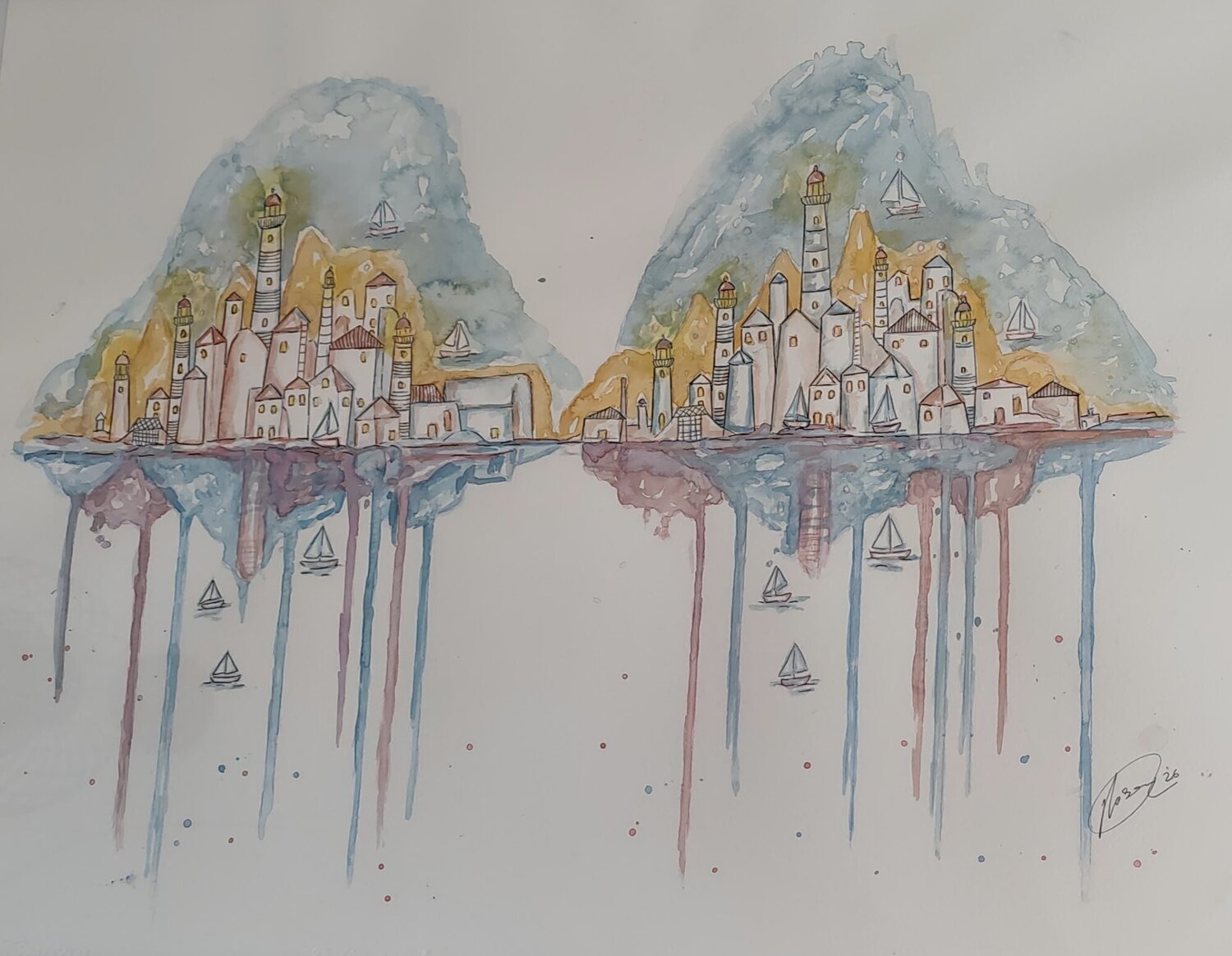 Islas de vigilia Rosa Sebastia Original painting for sale