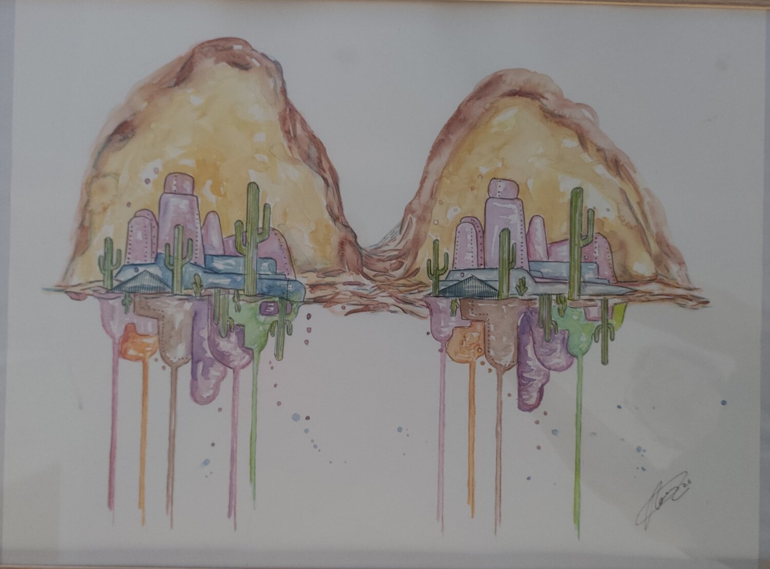 Islas Flotantes - Desierto Gemelo Rosa Sebastia Original painting for sale
