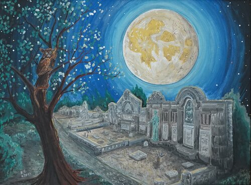 Der Mond von Rainer Kruse, Malerei kaufen auf Select
