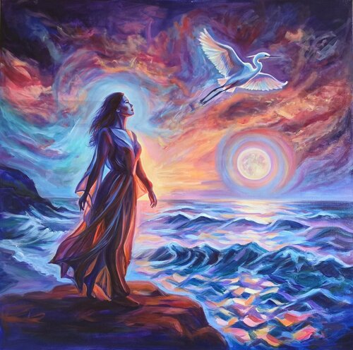 Moon Fire by ELENA LE CLAIRE, Painting for Sale on Select