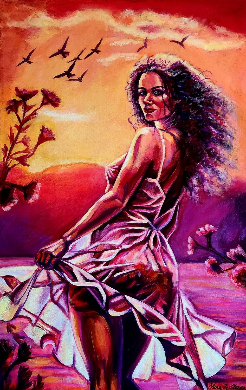 Mystery Lady ELENA LE CLAIRE Original painting for sale