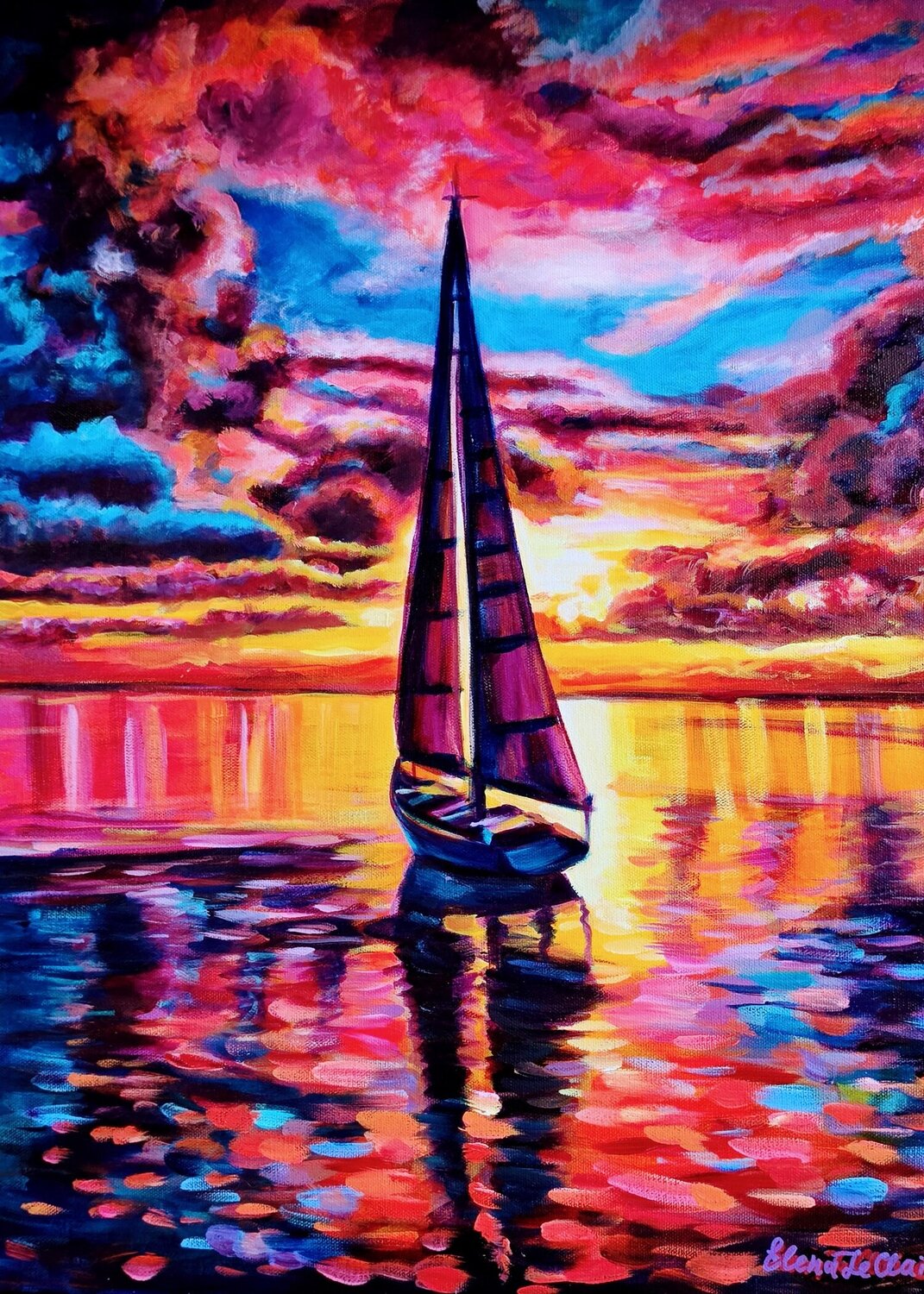 Sail Into The Light ELENA LE CLAIRE Original painting for sale