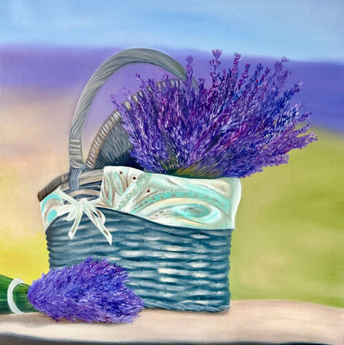 Lavender Basket by Alina Timoshenko, Painting for Sale on Select