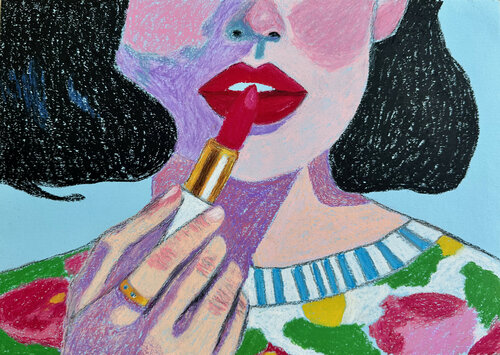 Red Lipstick by Alina Timoshenko, Drawing for Sale on Select