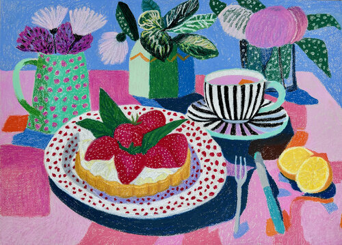 Strawberry & Tea by Alina Timoshenko, Drawing for Sale on Select