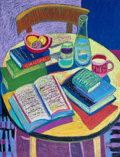 The Reading Table by Alina Timoshenko, Drawing for Sale on Select