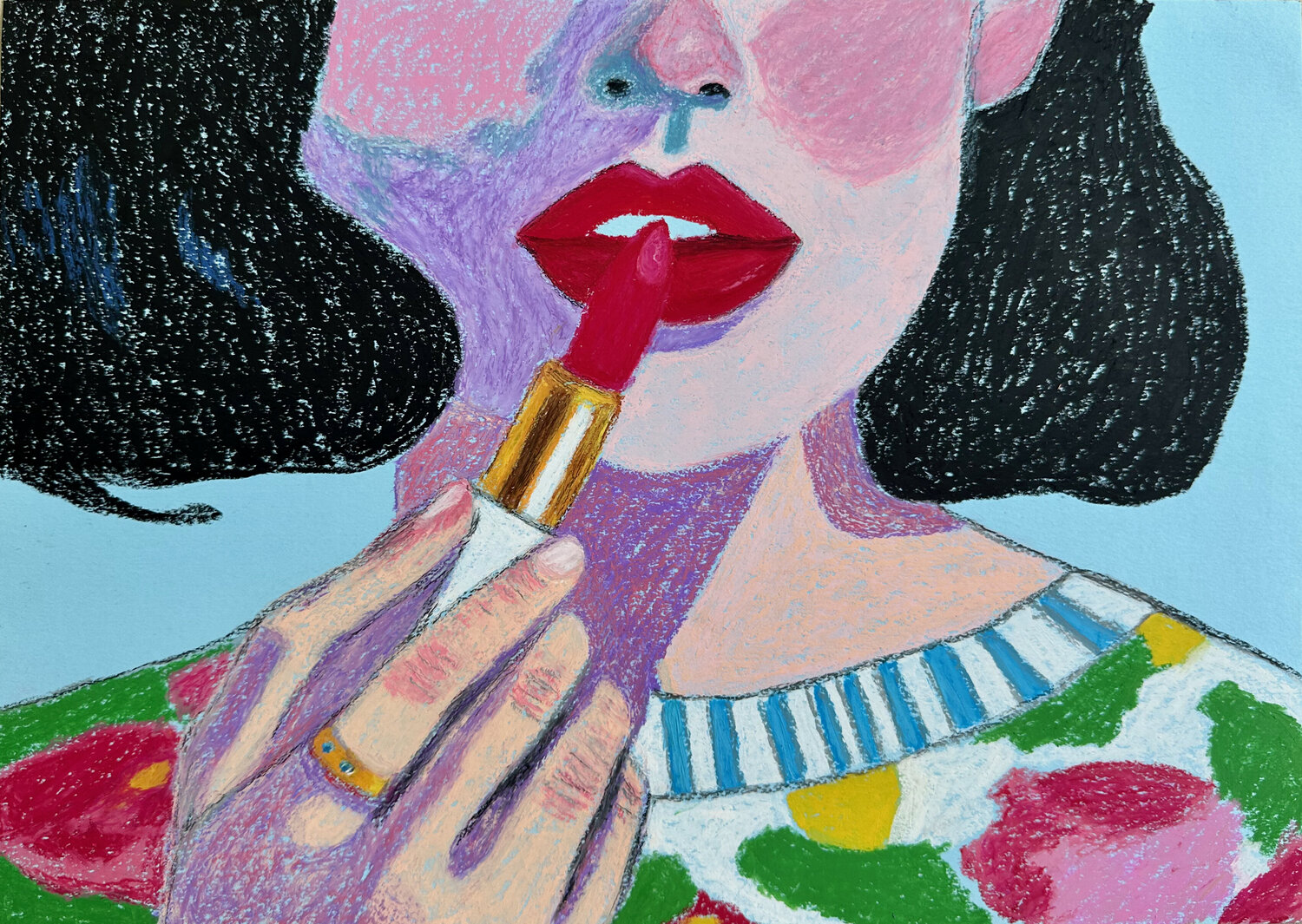 Red Lipstick Alina Timoshenko Drawing for sale