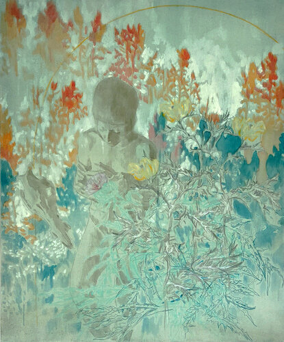 Giallo e Spine Blu by Elisa Zadi, Painting for Sale on Select
