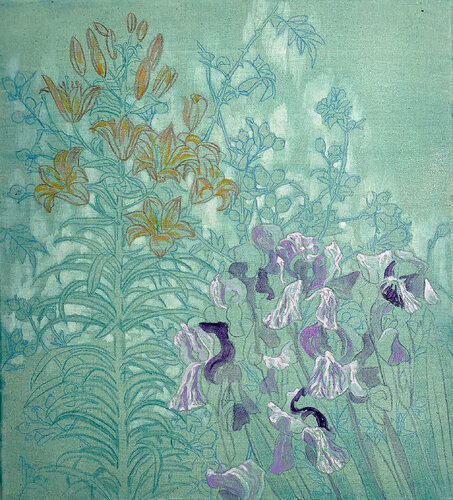Alba e Rosa Canina by Elisa Zadi, Painting for Sale on Select